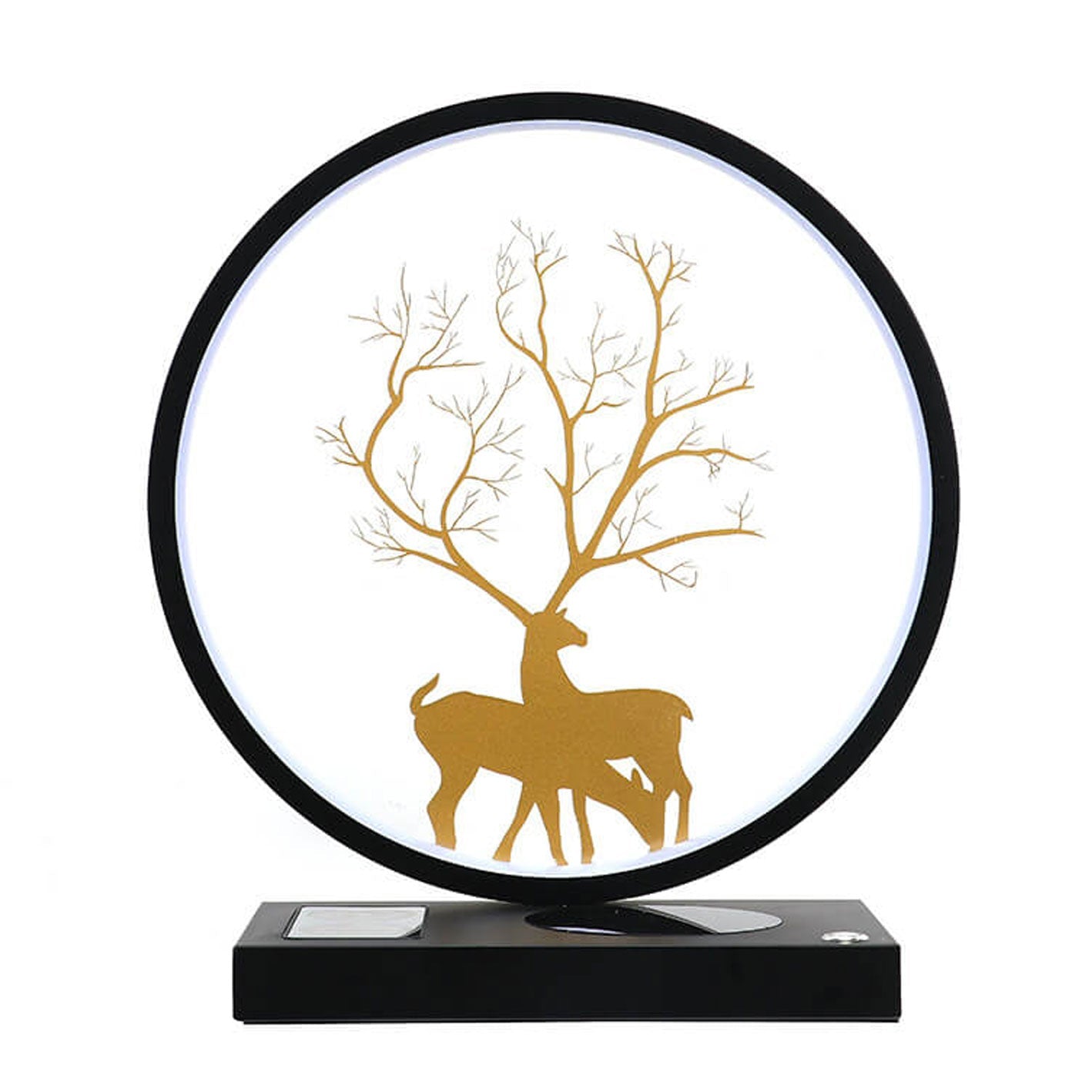 Creative Round Deer Design LED Wireless Charging Touch Decorative Table Lamp