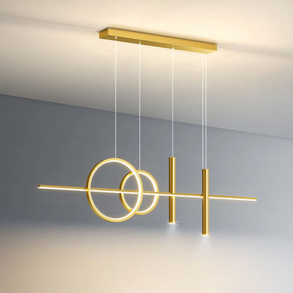 ثريا جزيرة LED مصنوعة من شريط سيليكون حديدي بتصميم عصري بسيط لغرفة الطعام 