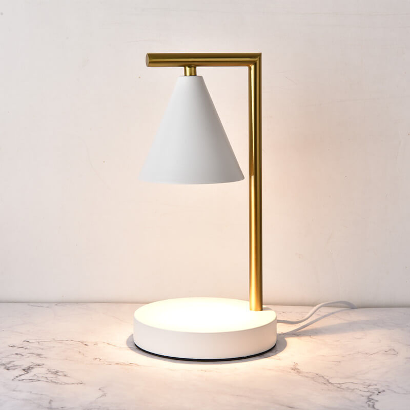 Simple Cone Shade Right Angle Arm 1-Light Melting Wax Table Lamp