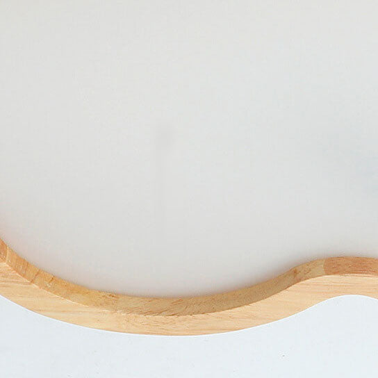 Scandinavian Modern Minimalist Clouds Stars Rubber Wood Acrylic LED Flush Mount Ceiling Light