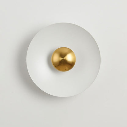 Contemporary Creative Macaron Flying Saucer Hardware LED Wall Sconce Lamp For Bedroom
