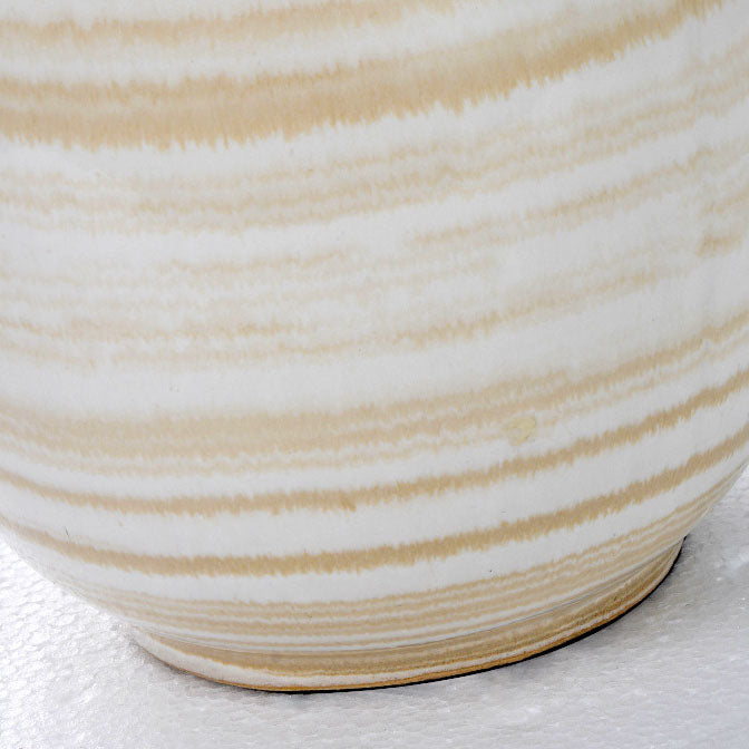 European Minimalist Oval Pot Ceramic Fabric 1-Light Table Lamp