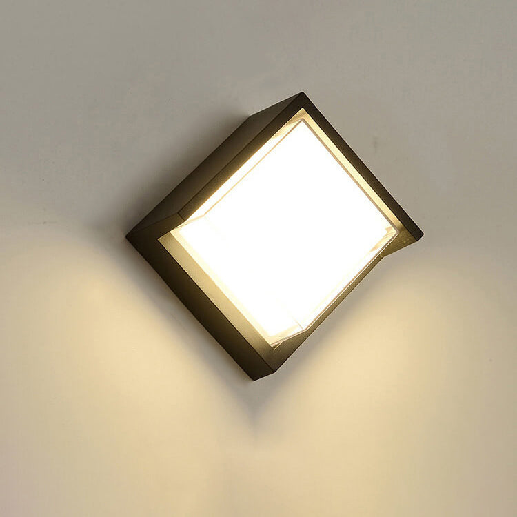 مصباح حائط LED خارجي مقاوم للماء من الألومنيوم بتصميم هندسي إبداعي حديث 