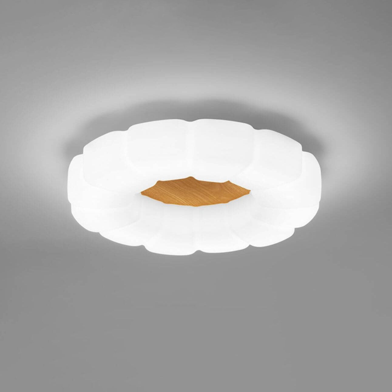 Nordic Creative Petals PE Wood Grain LED Flush Mount Ceiling Light