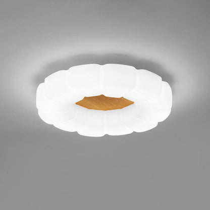 Nordic Creative Petals PE Wood Grain LED Flush Mount Ceiling Light