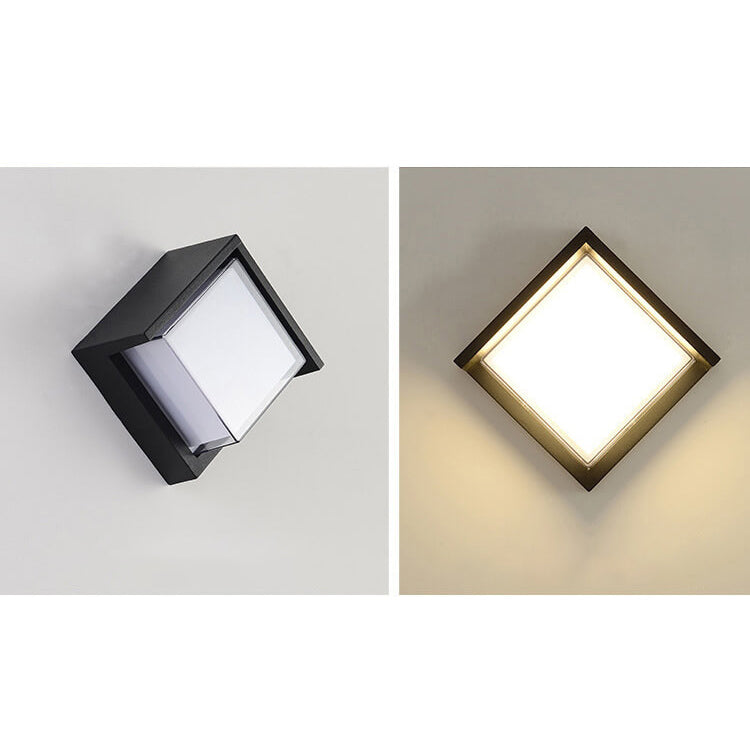 مصباح حائط LED خارجي مقاوم للماء من الألومنيوم بتصميم هندسي إبداعي حديث 