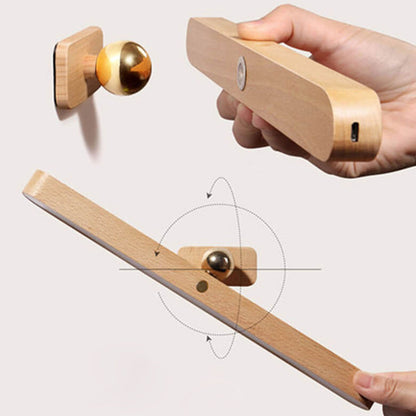 Modern Wooden Strip USB Magnetic LED Mirror Front Wall Sconce Lamp