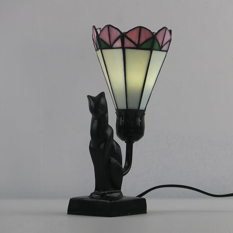 Tiffany Glass Flared Eye Protection Night Light 1-Light Table Lamp