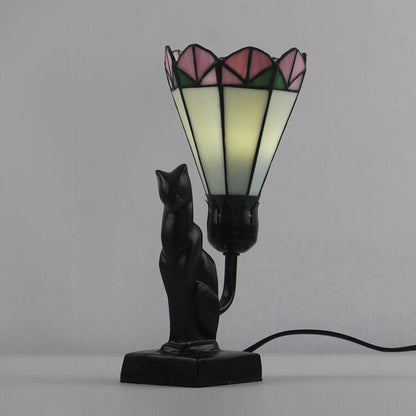 Tiffany Glass Flared Eye Protection Night Light 1-Light Table Lamp