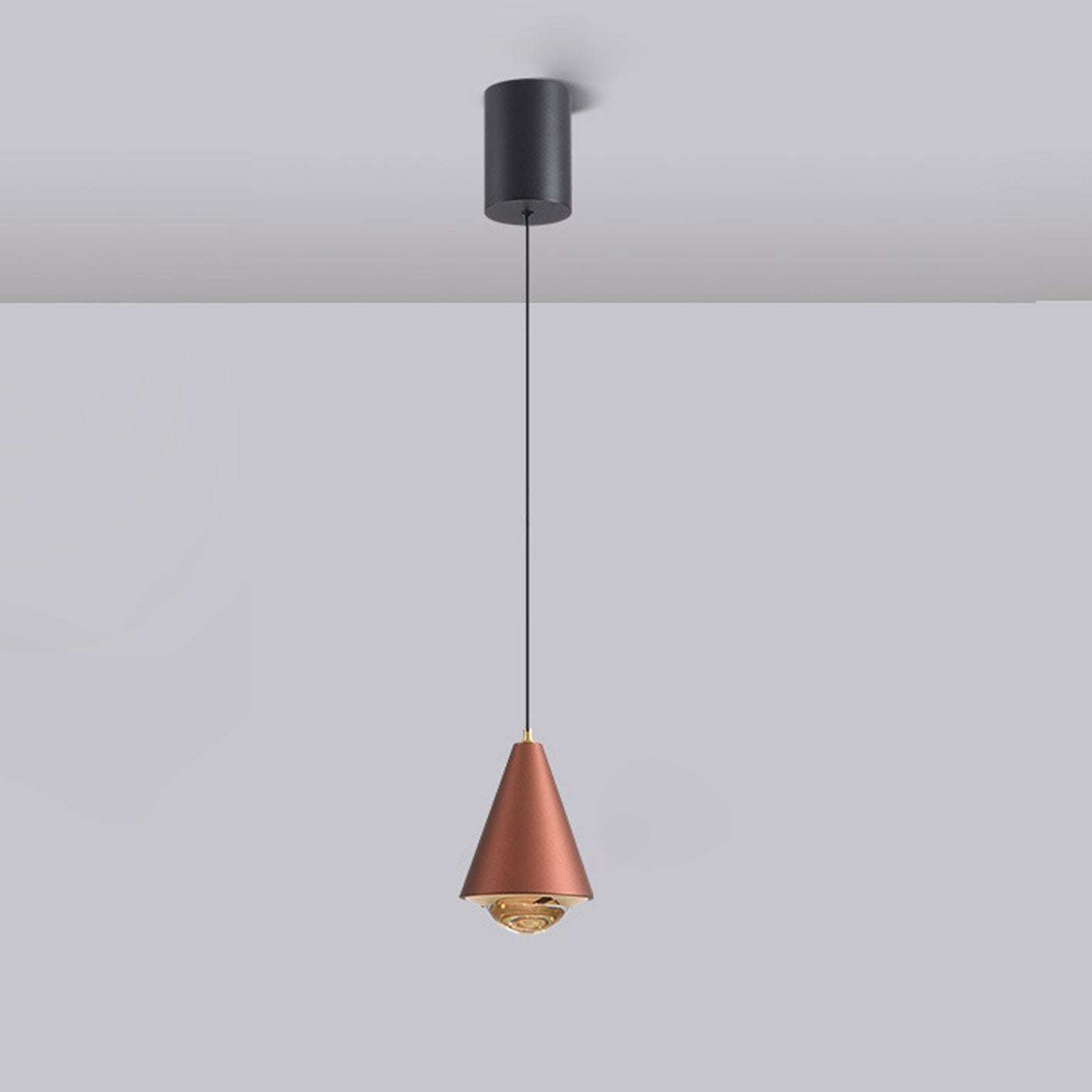 Modern Minimalist Solid Color Free Lift Conical 1-Light Pendant Light