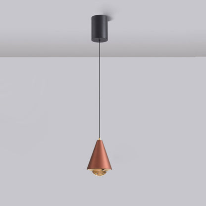 Modern Minimalist Solid Color Free Lift Conical 1-Light Pendant Light