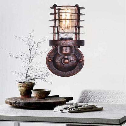 Northern Retro Industrial Wrought Iron 1-Light Wall Sconce Lamp