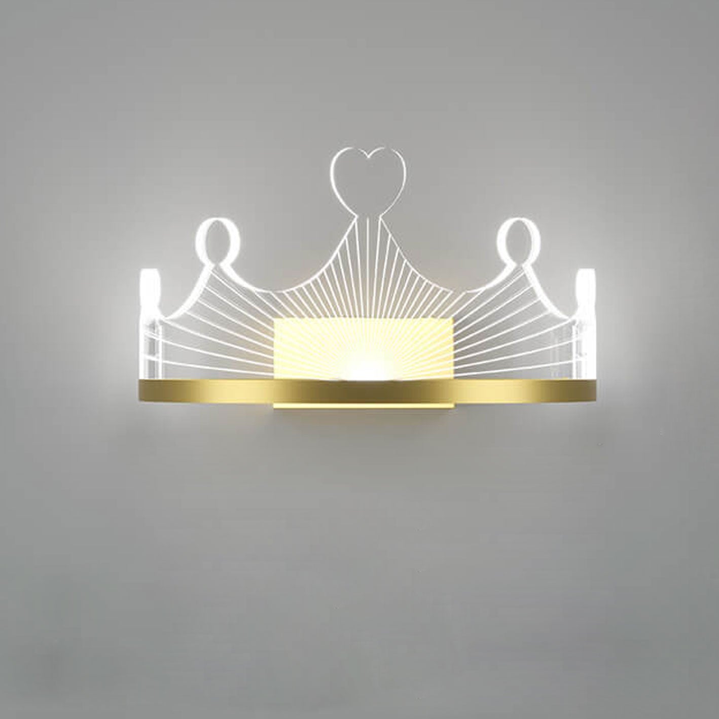 مصباح حائط LED من Nordic Light بتصميم تاج ذهبي فاخر مصنوع من الحديد والأكريليك 
