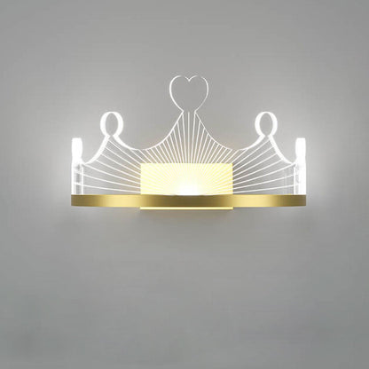 مصباح حائط LED من Nordic Light بتصميم تاج ذهبي فاخر مصنوع من الحديد والأكريليك 