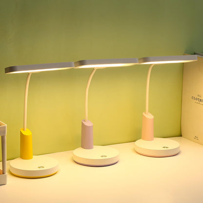 Simple Long Shade Round Base Touch Charging LED Desk Lamp