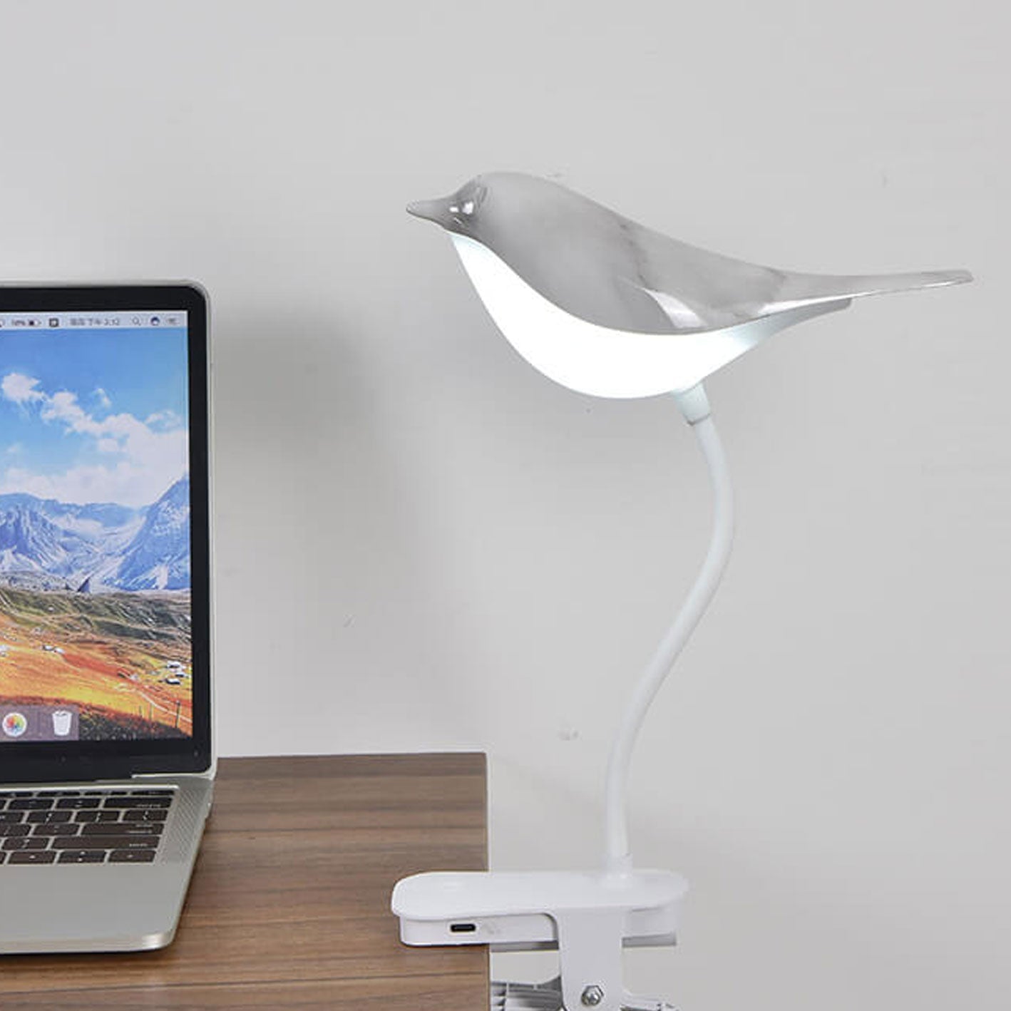 Nordic Creative Bird Clip USB Charging LED Night Light Table Lamp