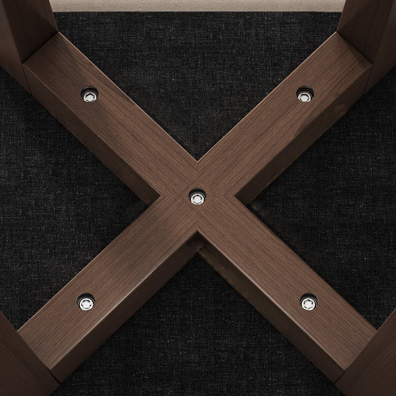 Modern Minimalist Square Upholstered Wood Technology Cloth Faux Leather Dining Chair Backless For Dining Room