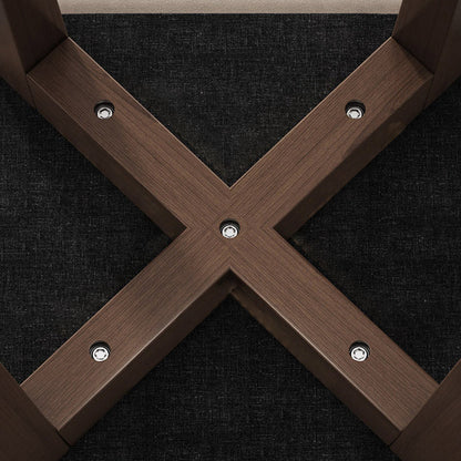 Modern Minimalist Square Upholstered Wood Technology Cloth Faux Leather Dining Chair Backless For Dining Room