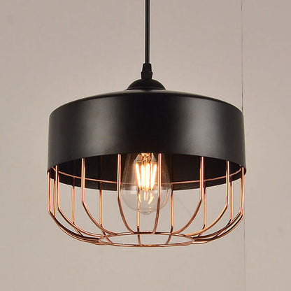 Nordic Creative Iron Geometry Plating Rose Gold 1-Light Pendant Light