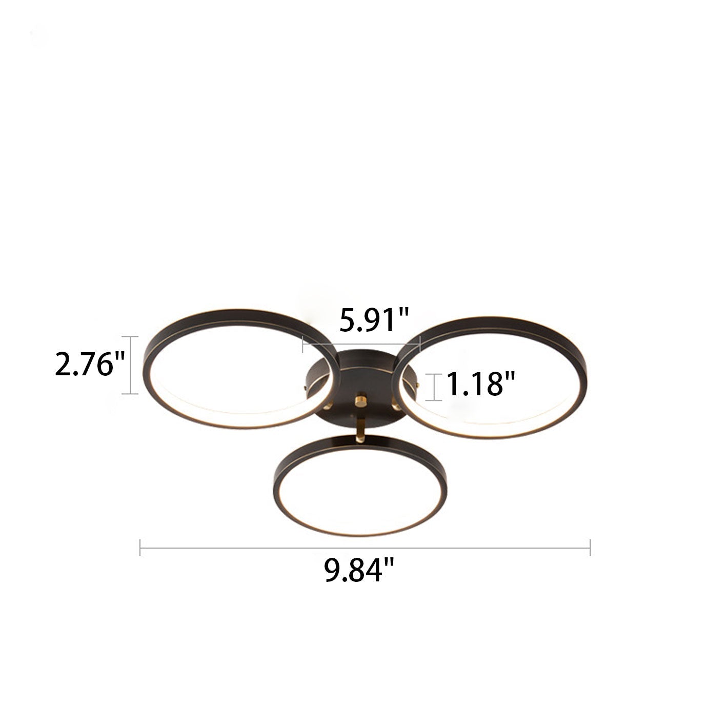 Modern Minimalist Full Copper Acrylic LED Flush Mount Ceiling Light