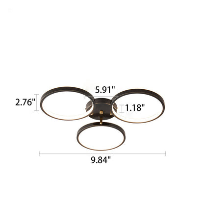 Modern Minimalist Full Copper Acrylic LED Flush Mount Ceiling Light
