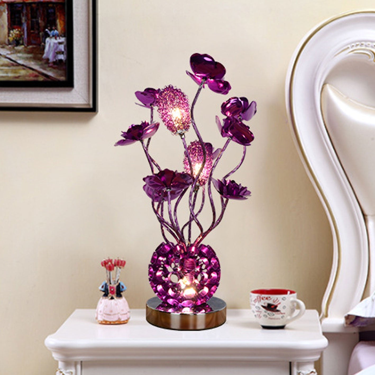 European-style Rose Aluminum LED Table Lamp
