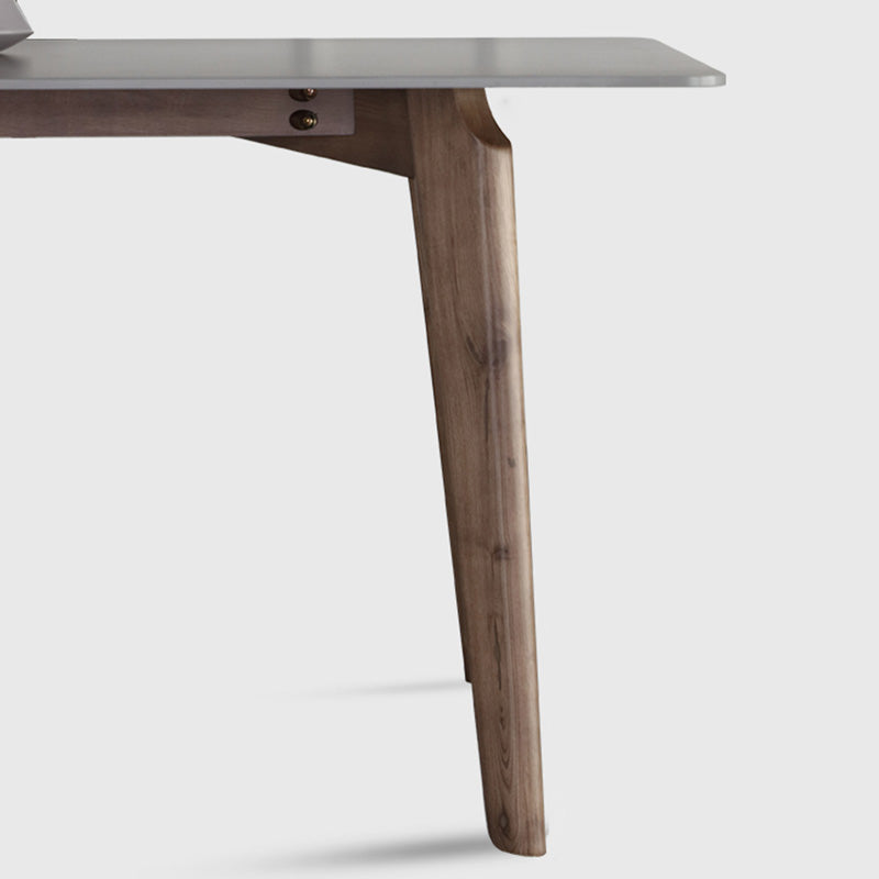 Contemporary Nordic Rectangular Ash Wood Slab Dining Table & Chair Set For 4/6 Seats