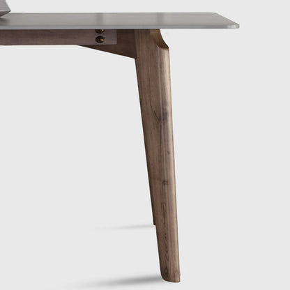 Contemporary Nordic Rectangular Ash Wood Slab Dining Table & Chair Set For 4/6 Seats