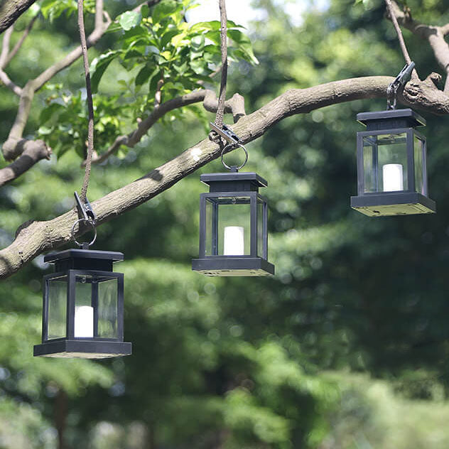 Solar Retro Candle Lantern LED Outdoor Hanging Light