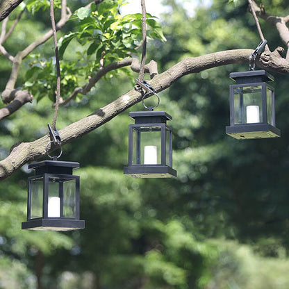 Solar Retro Candle Lantern LED Outdoor Hanging Light