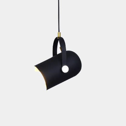 Macaron Metal Cylinder Spotlight 1-Light Adjustable Handle Pendant Light