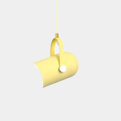 Macaron Metal Cylinder Spotlight 1-Light Adjustable Handle Pendant Light