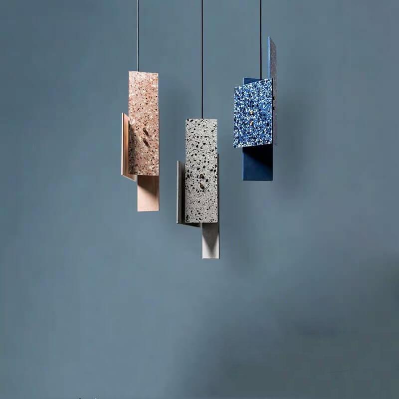 Nordic Colorful Cement Geometric 1-Light LED Pendant Light