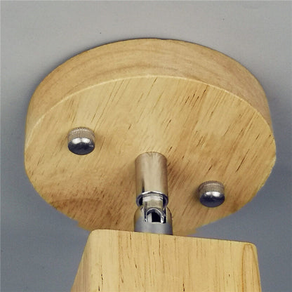 Simple Wooden Square 3- Light Flush Mount Ceiling Light