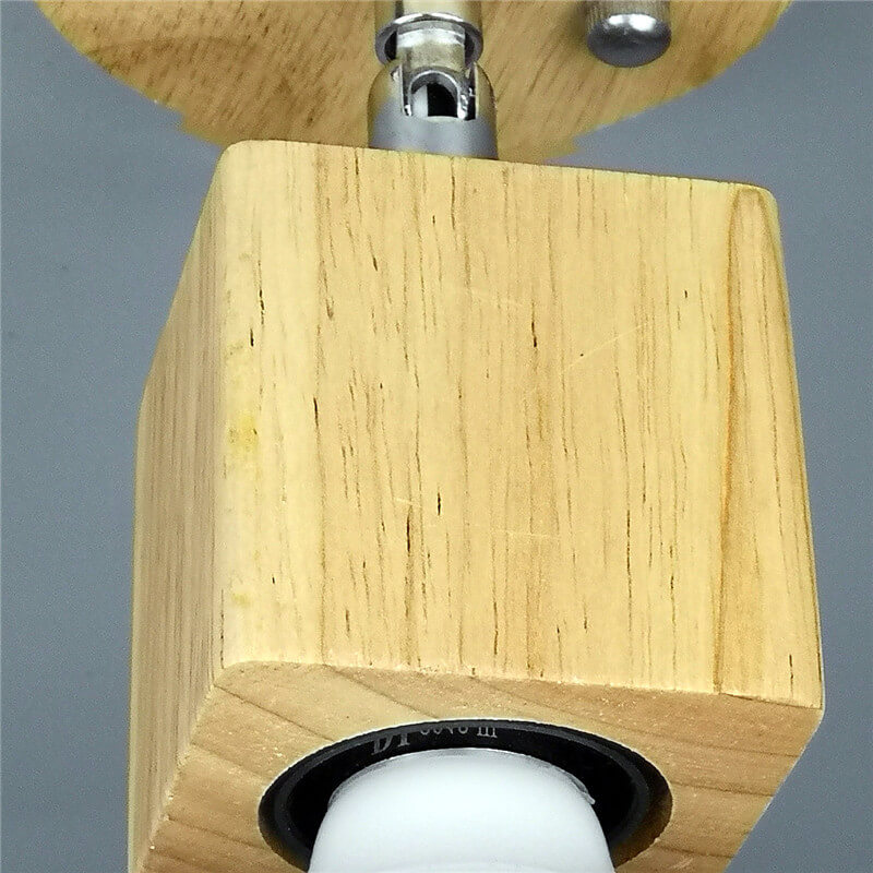 Simple Wooden Square 3- Light Flush Mount Ceiling Light
