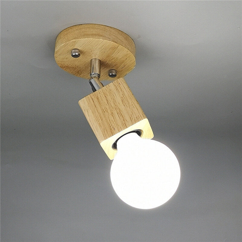 Simple Wooden Square 3- Light Flush Mount Ceiling Light