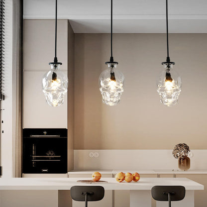 Skull Glass 3-Light Chandeliers