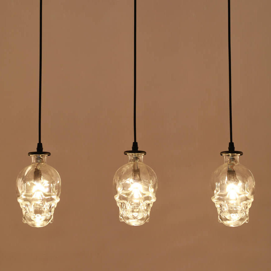 Skull Glass 3-Light Chandeliers