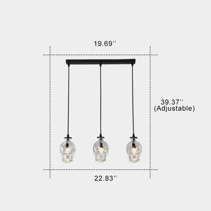 Skull Glass 3-Light Chandeliers