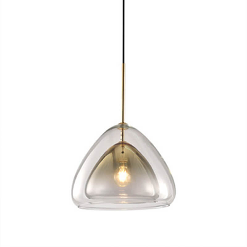 Modern Minimalist Glass Triangle Shape 1-Light Pendant Light