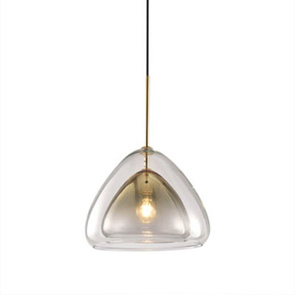 Modern Minimalist Glass Triangle Shape 1-Light Pendant Light