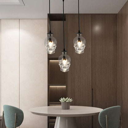 Skull Glass 3-Light Chandeliers