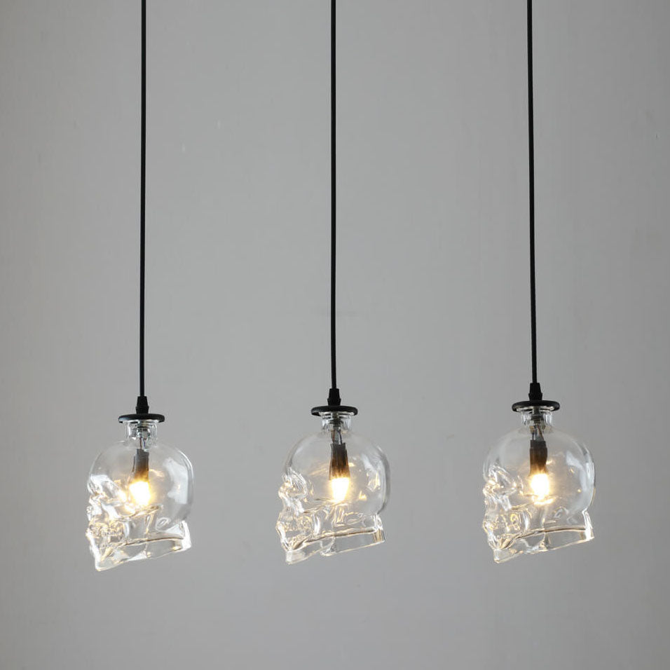 Skull Glass 3-Light Chandeliers