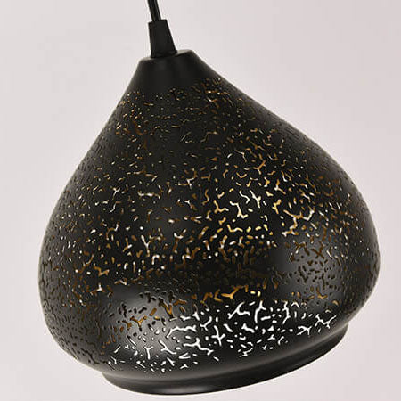 Vintage Etching Metal 1 Light Dome Pendant Light