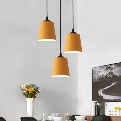 Nordic Macaron Cylinder Dome Metal 1-Light Pendant Light