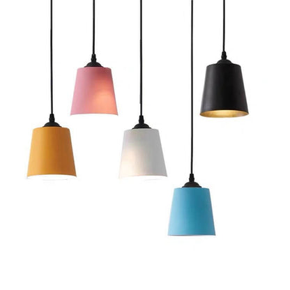 Nordic Macaron Cylinder Dome Metal 1-Light Pendant Light