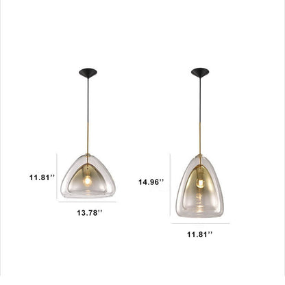 Modern Minimalist Glass Triangle Shape 1-Light Pendant Light