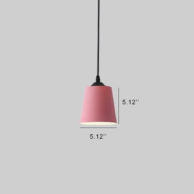 Nordic Macaron Cylinder Dome Metal 1-Light Pendant Light