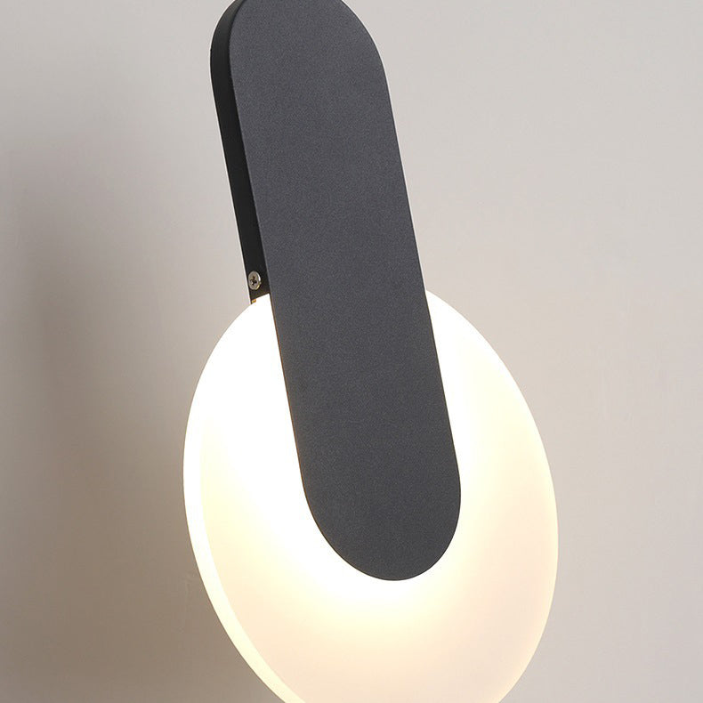 مصباح LED دائري نصف دائري من الأكريليك بتصميم بسيط وعصري، مناسب لجانب السرير 