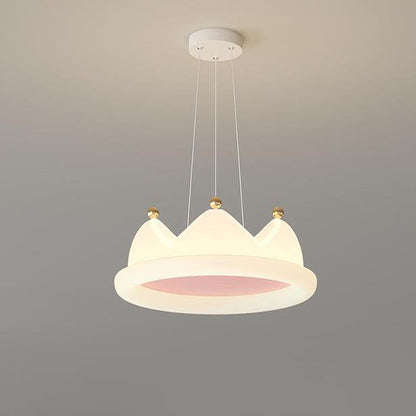 Contemporary Creative Kids Crown Iron PE LED Pendant Light For Bedroom